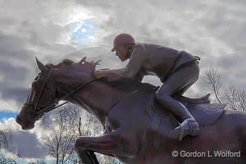 Big Ben & Ian Millar Statue_20581-3.jpg - Statue of famed Canadian equestrian show jumping pair, Big Ben and Ian Millar. In 1988 and 1989, Millar and his legendary horse became the first-ever rider and horse combination to win back-to-back World Cup Finals.Photographed at Perth, Ontario, Canada.